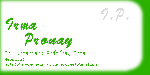 irma pronay business card